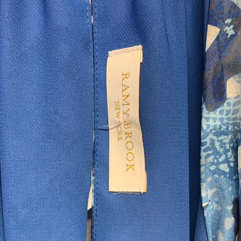 Ramy Brook Blue Patterned Sleeveless Blouse - Picture 2 of 4
